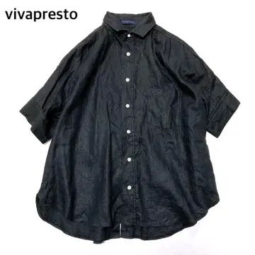 [새상품급] 비바프레스토 VIVAPRESTO 반팔 린넨 셔츠 레이스업