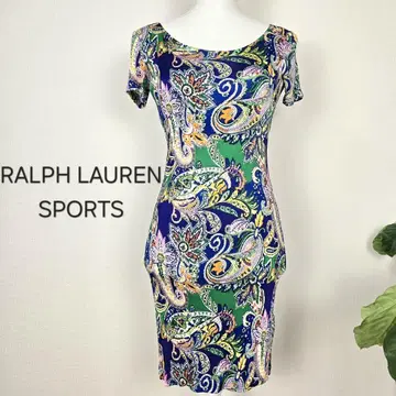 RALPH LAUREN 티셔츠 원피스 페이즐리 무늬 타이트 반팔
