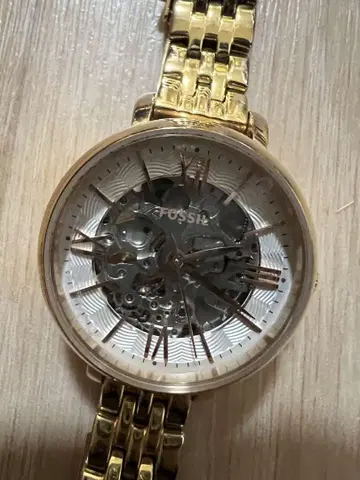 FOSSIL 스켈레톤 골드 손목시계