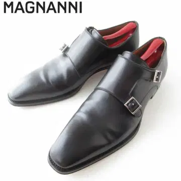 미품 고급 MAGNANNI 더블 몽크 스트랩 블랙 12M 30cm