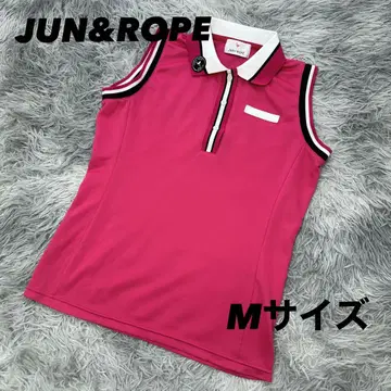 컨디션 최상 준앤로페 슬리브리스 피케 셔츠 핑크 와펜 M 사이즈