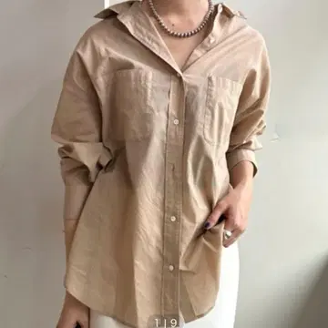 시너리 SHENERY 롱 기장 코튼 셔츠 오버 사이즈