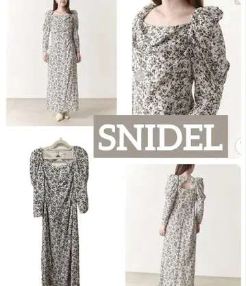 새상품급 SNIDEL 드레이프 타이트 레이온 프린트 원피스
