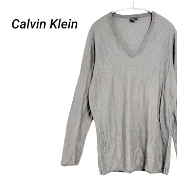 Calvin Klein 긴팔 V넥 니트 L 사이즈 그레이 예쁜 색상