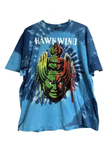 빈티지 HAWKWIND 타이다이 밴딩 티셔츠 90년대 모터 헤드