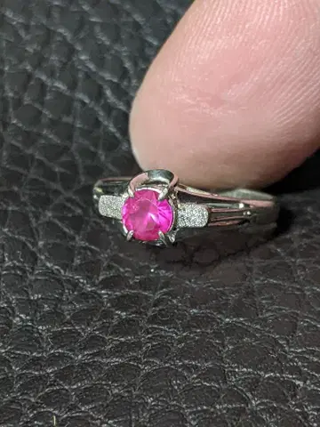 핑크 루비 실버 반지