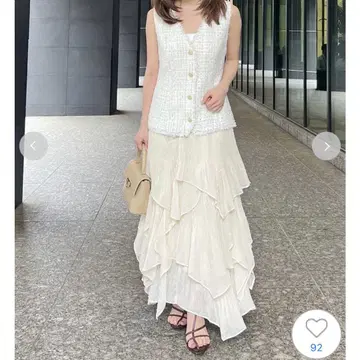 SNIDEL 스퀘어 헴 캉캉 스커트 LBEG