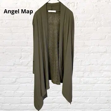 9788 Angel Map 긴팔 가디건 겉옷 카키 M 레이스 구제 의류
