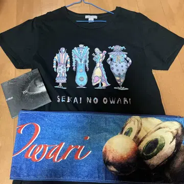 SEKAI NO OWARI 티셔츠 L 사이즈, 타월, 앨범 3개 세트