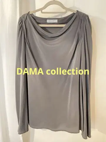 DAMA 컬렉션 실크 100% 풀오버 블라우스 그레이