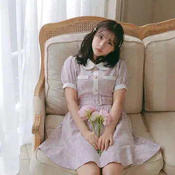 evelyn 레이스 플레어 op 원피스 핑크