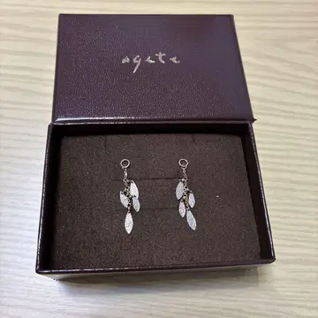 agete K10 귀걸이 참 리프