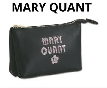 MARY QUANT 마리콴트 글리터 레트로 로고 3 포켓 파우치