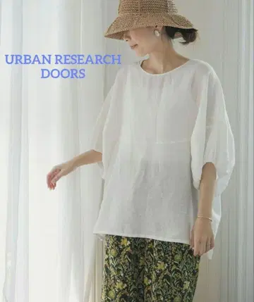 URBAN RESEARCH DOORS 린넨 벌룬 슬리브 블라우스