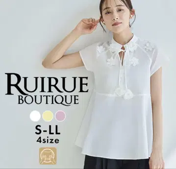 RUIRUE BOUTIQUE 블라우스 플라워 반팔