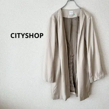 CITYSHOP 코트 롱 베이지 얇은 소재 긴팔 무지 M-L