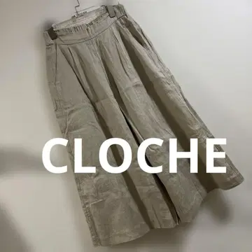 CLOCHE 린넨 릴랙스 팬츠 가우초 팬츠 베이지