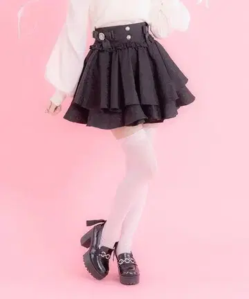 파루엘피 자카드 플레어 스커트 (블랙)