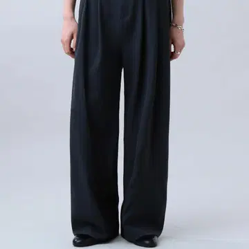LURAKU two tuck wide straight 슬랙스 그레이 L