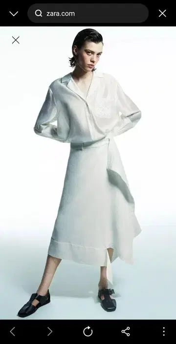 ZARA 자라 ZW 컬렉션 린넨 혼방 비대칭 스커트