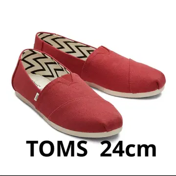 TOMS 빨간색 슬립온 24cm 새상품