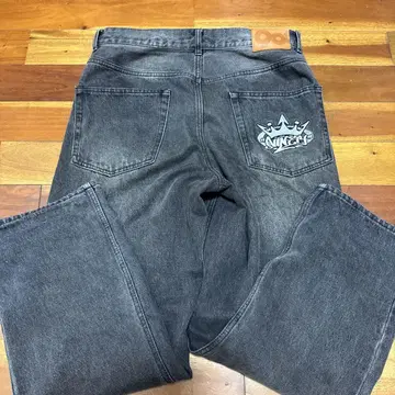 9090 다크 그레이 데님 청바지