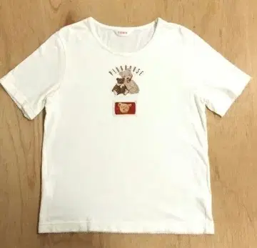 PINK HOUSE 곰 자수 반팔 티셔츠