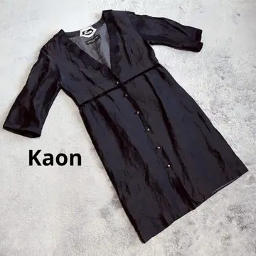 Kaon 유나이티드 애로우즈 V넥 원피스 실크 100% 안감 블랙