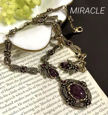 영국제 MIRACLE 빈티지 목걸이 flower 각인
