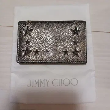 JIMMY CHOO 메탈릭 실버 카드 케이스