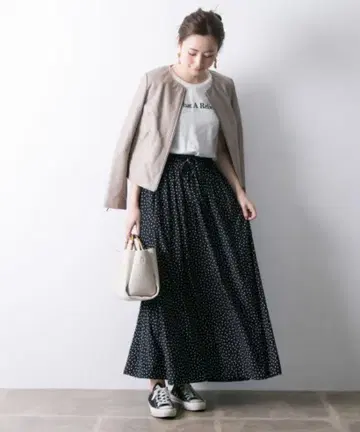 어반 리서치 도트 개더 맥시 스커트