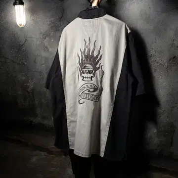 Harley-Davidson 반팔 워크 셔츠 자수 할리데이비슨