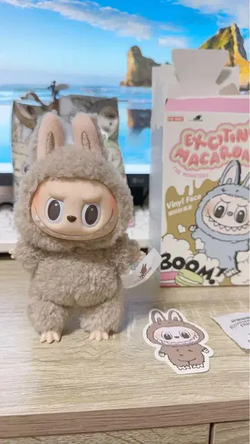 POPMART LABUBU 마카롱 봉제 인형 toffee