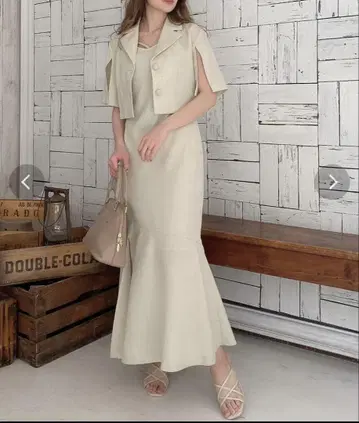 dazzlin 콤비 셔츠 2피스 원피스