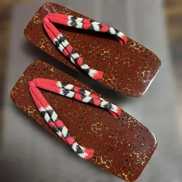 쓰가루 칠기 미사용 유카타 나막신 22.5cm