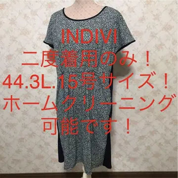 INDIVI/인디비 빅 사이즈! 반팔 튜닉 원피스 44.3L