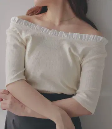 ECREL 2WAY 프릴 칼라 상의