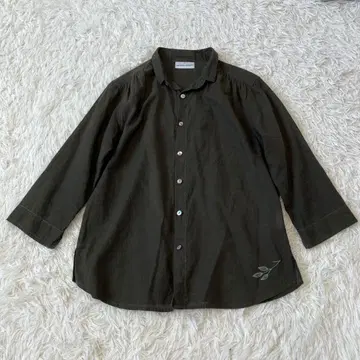 내추럴 런드 dry 시아 7부 기장 셔츠 자수 카키