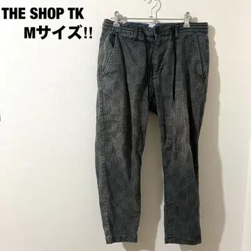더 샵 티케이 치노 팬츠 체크 무늬 그레이 M 코튼 여성용