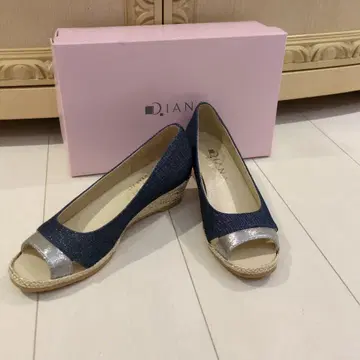 [새상품급] 다이애나 DIANA 데님 웨지솔 샌들 오픈토
