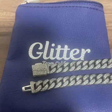 Glitter 실버 체인 목걸이