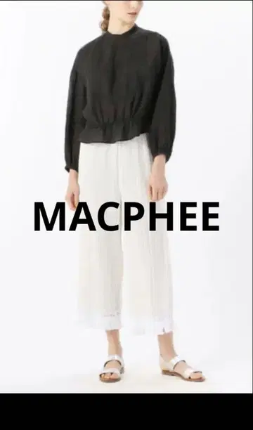 MACPHEE 맥피 코튼 레이스 프린지 팬츠