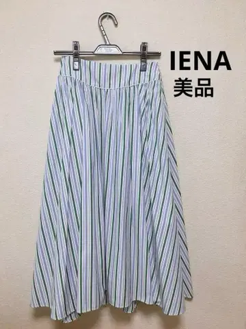 [미사용품] IENA 스트라이프 플레어 스커트 36