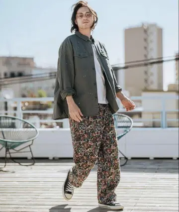 Botanical Gobelin Wide Straight Pants