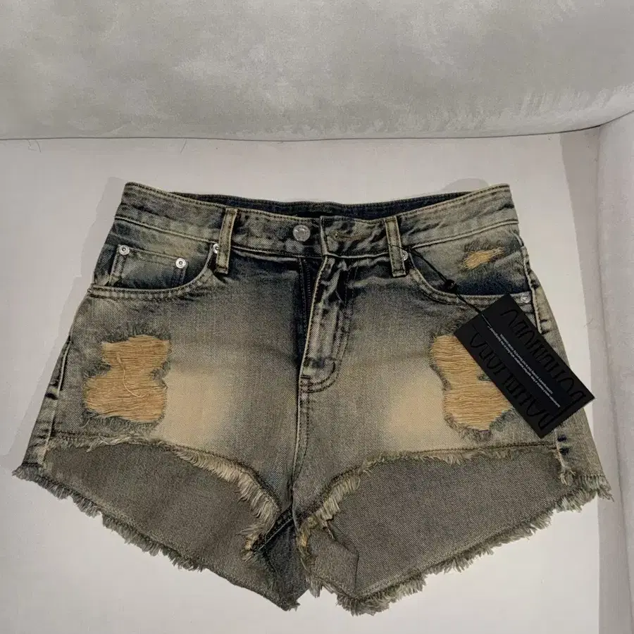【 BOHEMSEO 】 24VER. DAMAGE WASHING SHORTS 4TH] 24VER. DAMAGE WASHING SHORTS, GRAY - bohemseo