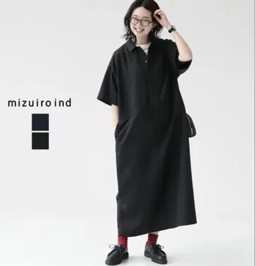 mizuiro ind 페인터풍 원피스 미즈이로인드 블랙