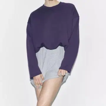 [ ZARA 미사용 ] 개더 크롭 기장 스웨트 셔츠 가격 인하 불가