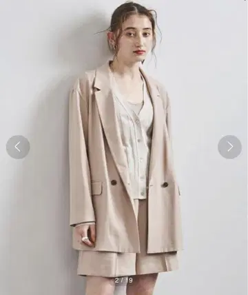 UNITED ARROWS 핑크 베이지 테일러드 자켓