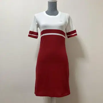 라코스테 원피스 레드 화이트 여름 반팔 산뜻한 레드 화이트 귀여운 악어