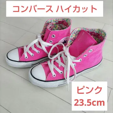 24.5cm CONVERSE ALL STAR 핑크 하이컷 꽃무늬